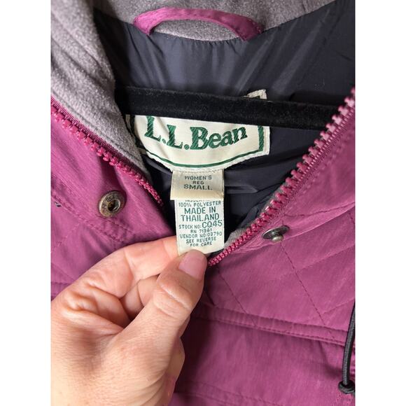 Vintage Women's Purple LL Bean fur Hooded Anorak Pullover Jacket Small 4-8 - Picture 3 of 5